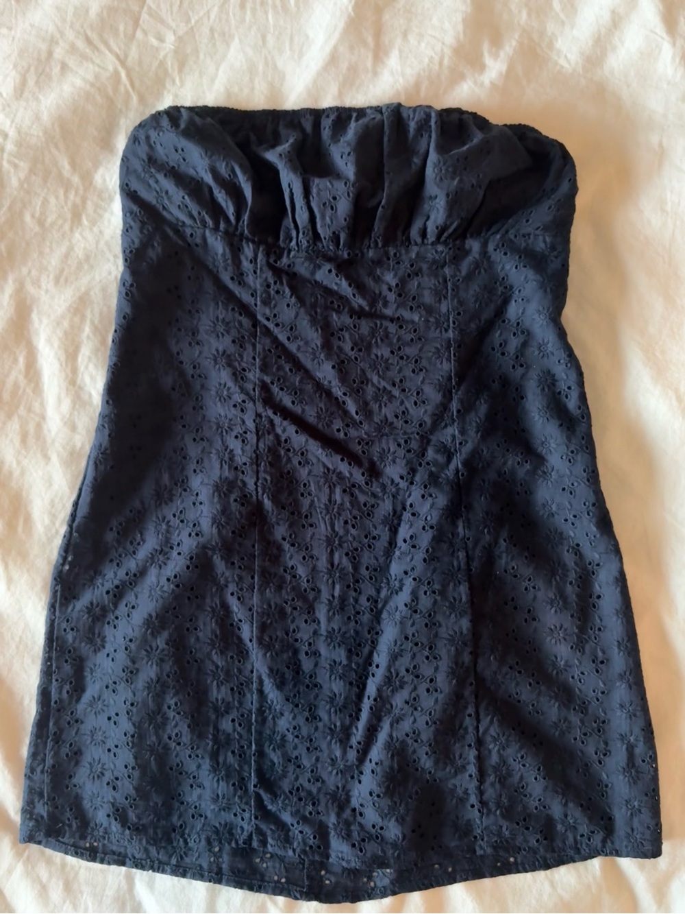 Pacsun LA Hearts Blue Strapless Eyelet Lace Mini Dress - size S